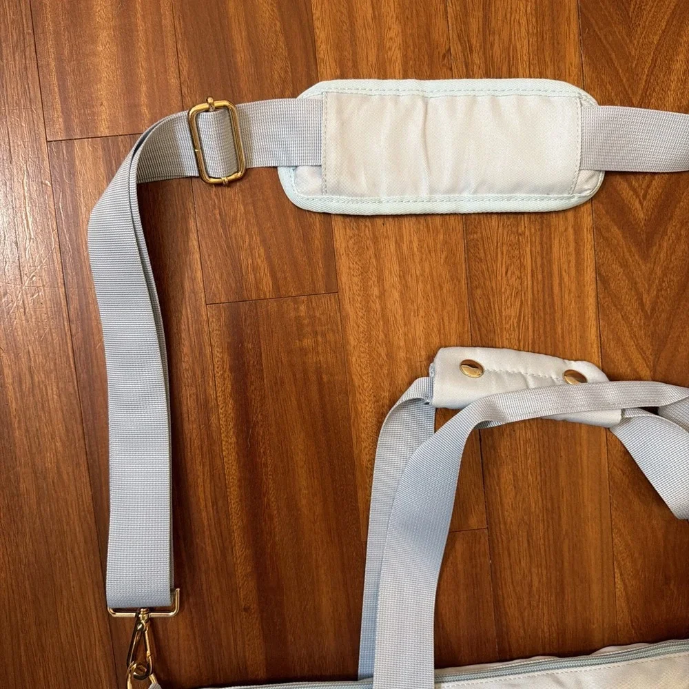 ETRONIK Large Pale Blue Nylon Gym Bag with Removable Strap